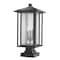 Z-Lite Aspen 3 Light Outdoor Pier Mounted Fixture, Black And Clear Seedy 554PHXLS-SQPM-BK - alternate 2